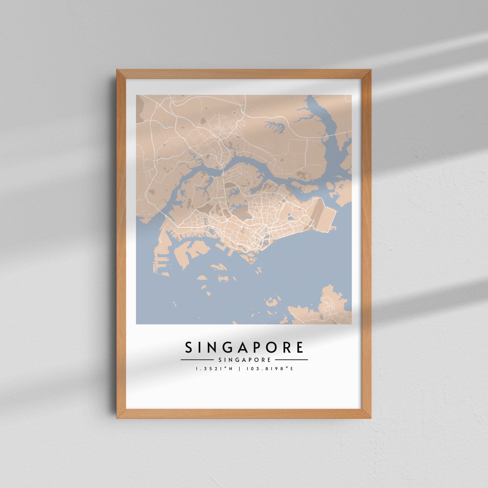 Singapur en tonos pastel - Mapas