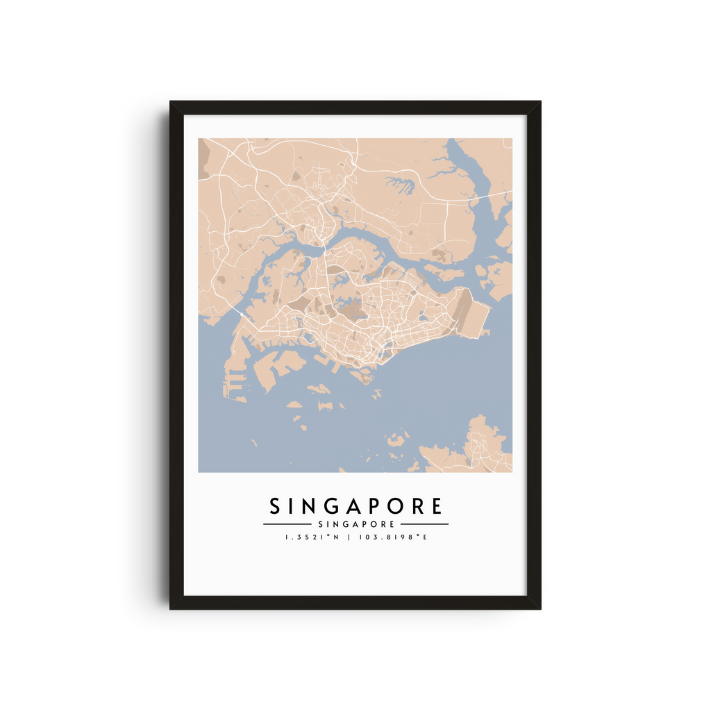 Singapur en tonos pastel - Mapas