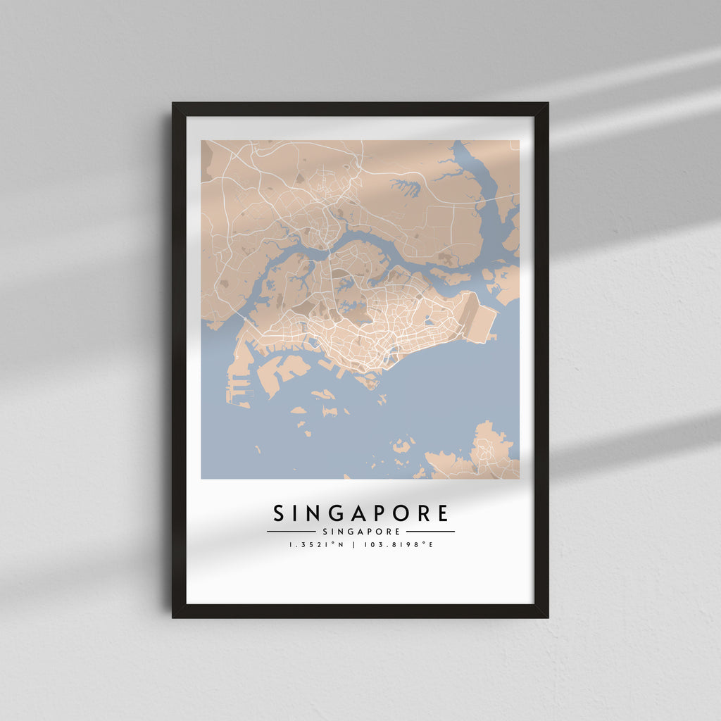 Singapur en tonos pastel - Mapas