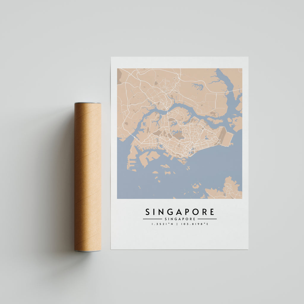 Singapur en tonos pastel - Mapas
