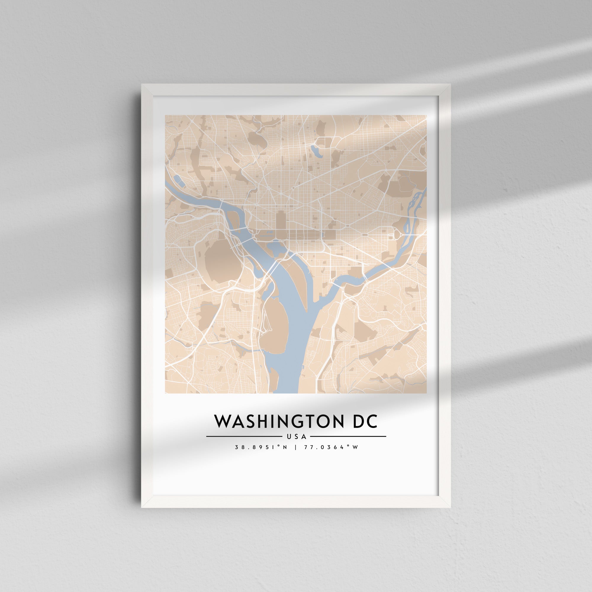 Washington DC en beige - Mapas