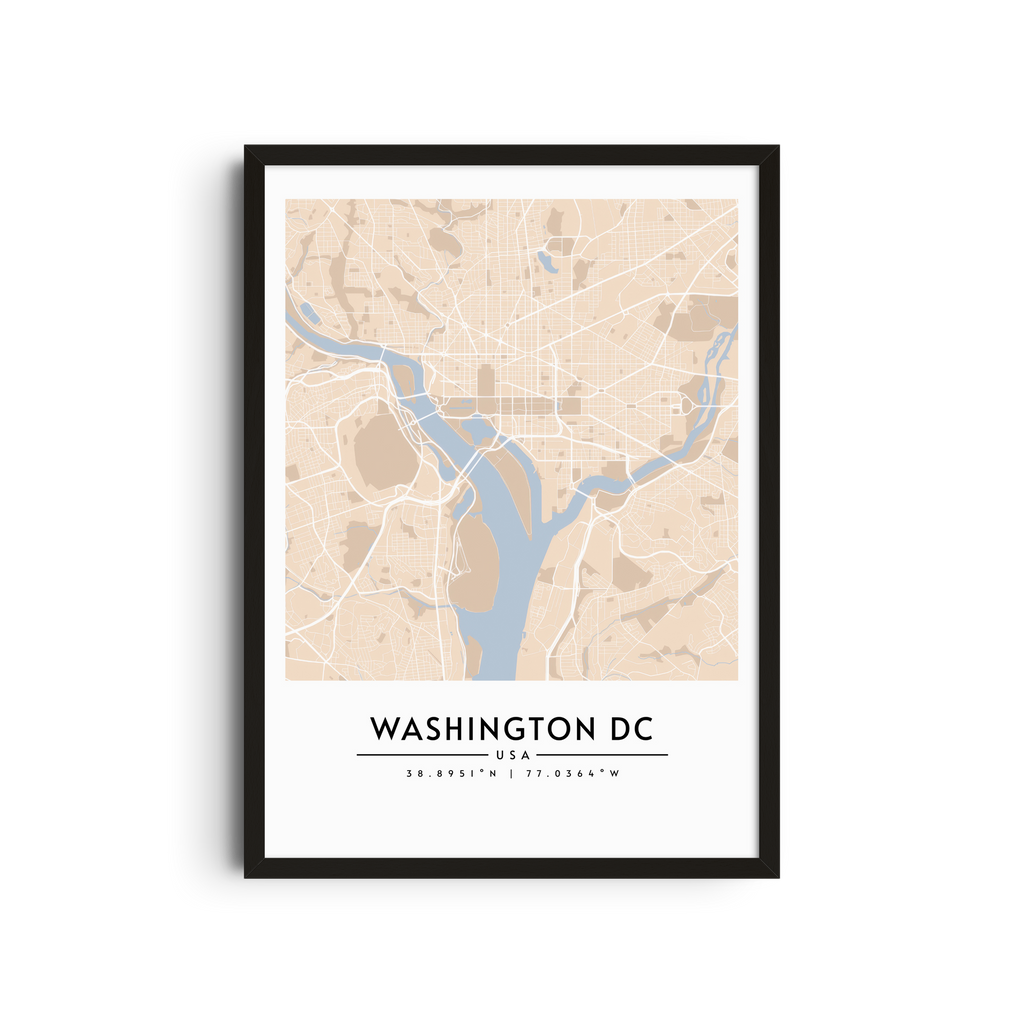 Washington DC en beige - Mapas