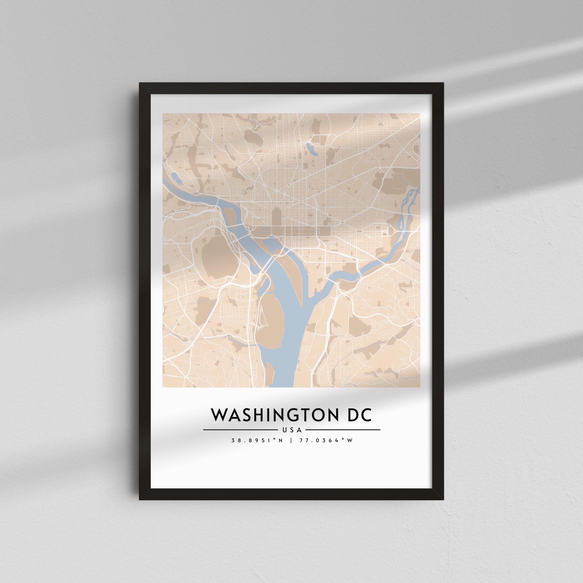 Washington DC en beige - Mapas