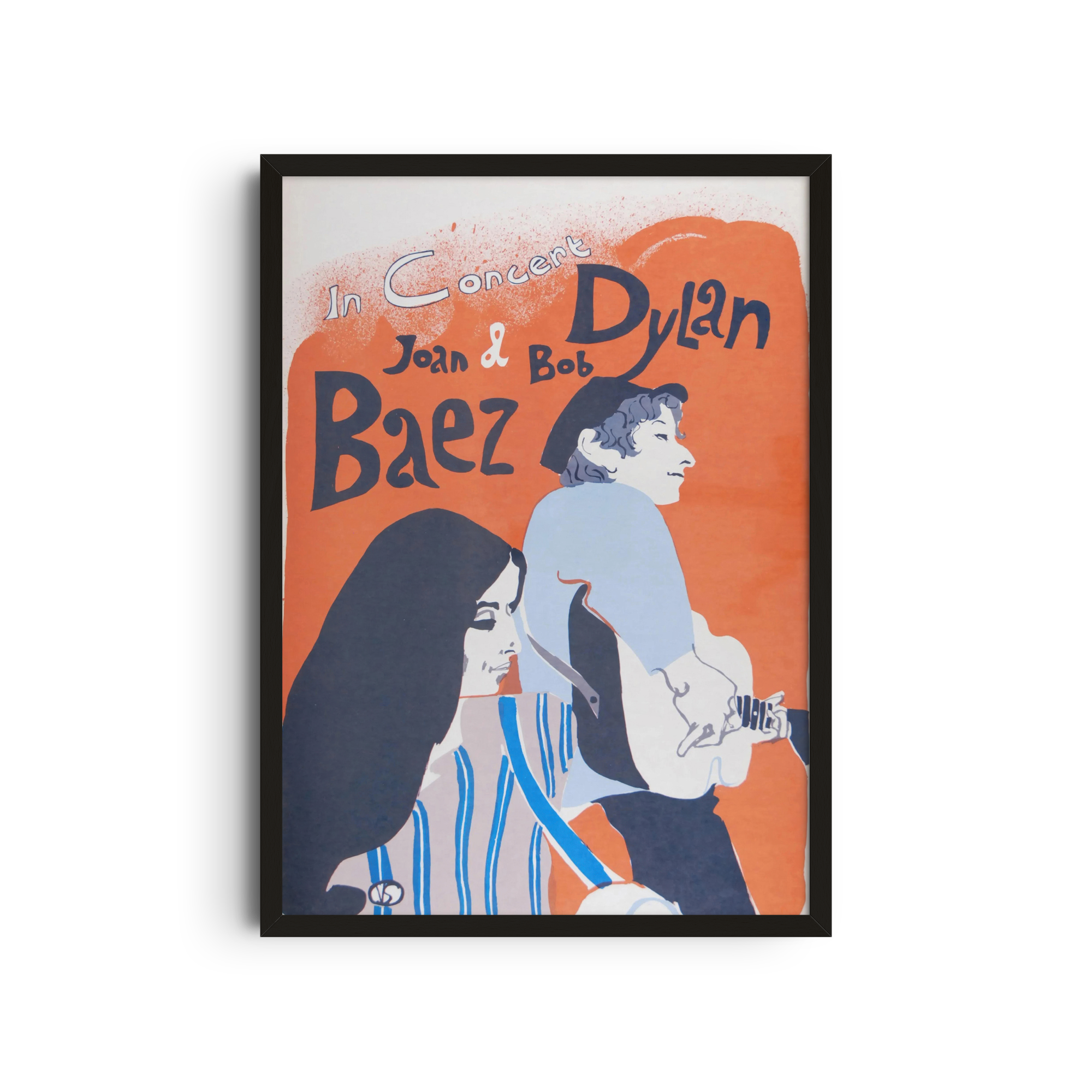 Joan Baez & Bob Dylan - Illustrated Poster