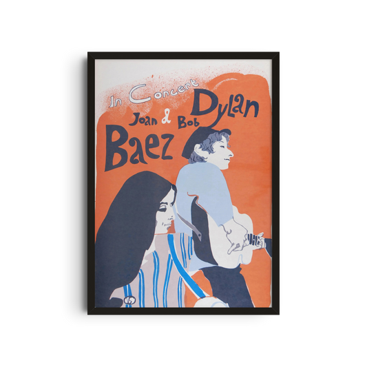 Joan Baez & Bob Dylan - Illustrated Poster