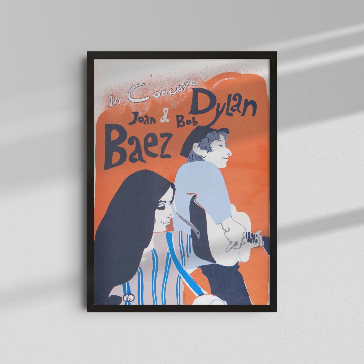 Joan Baez & Bob Dylan - Illustrated Poster