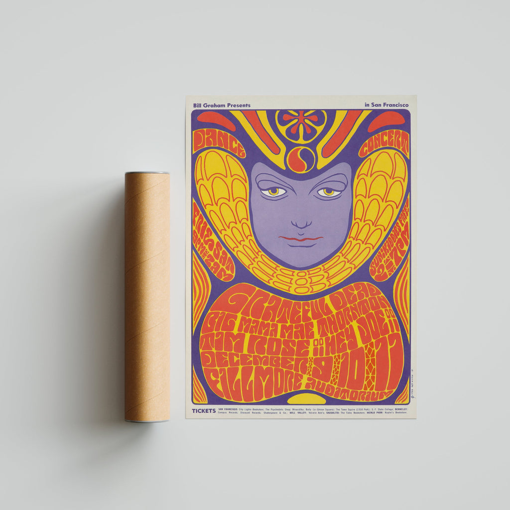 Psychedelic Yellow Blue Poster