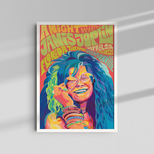 Janis Joplin - Colorful Poster