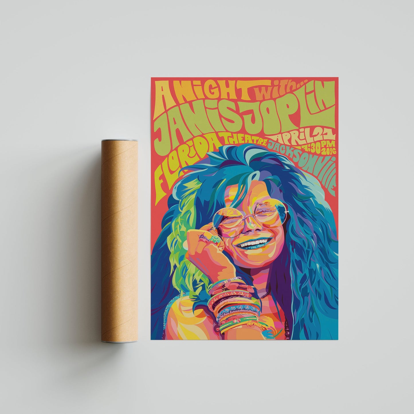 Janis Joplin - Colorful Poster