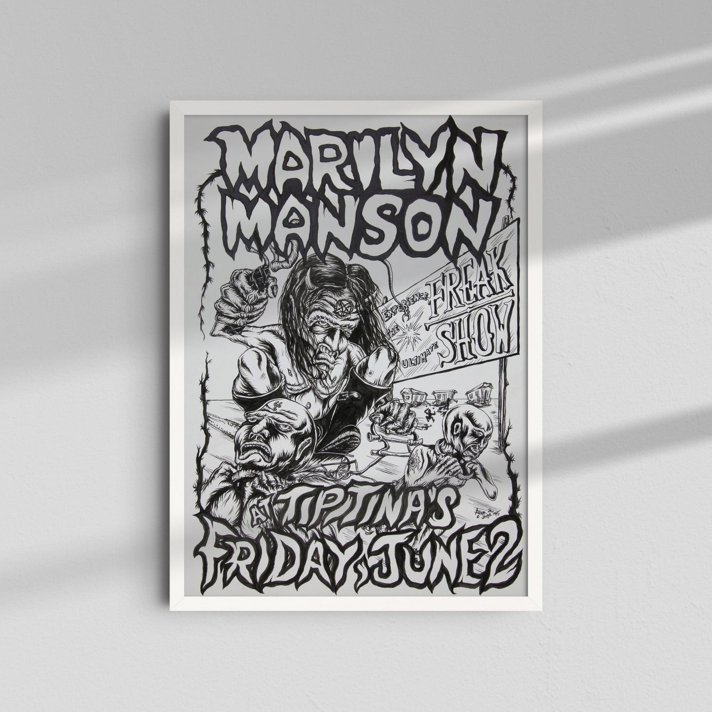 Marilyn Manson - Black and White Poster
