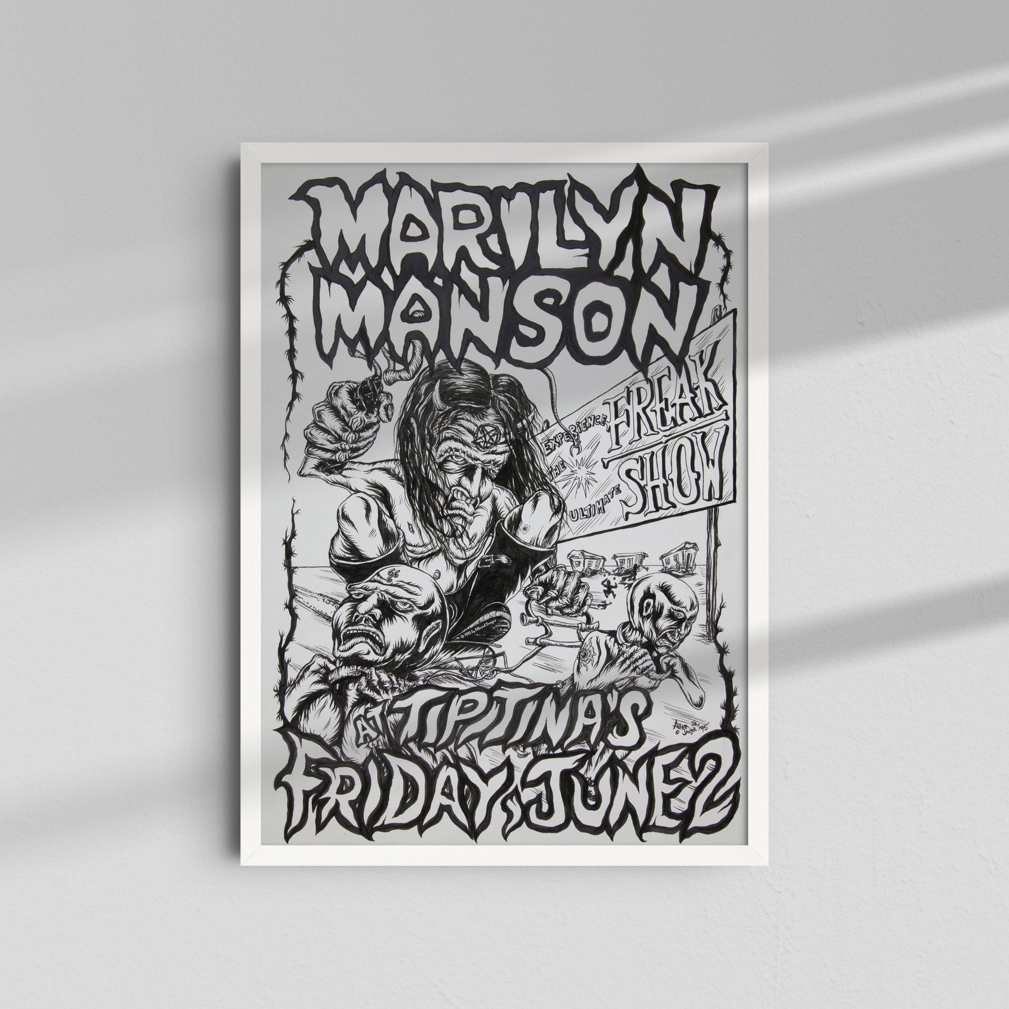 Marilyn Manson - Black and White Poster