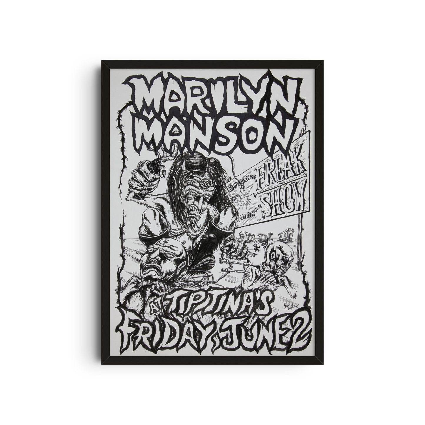 Marilyn Manson - Black and White Poster