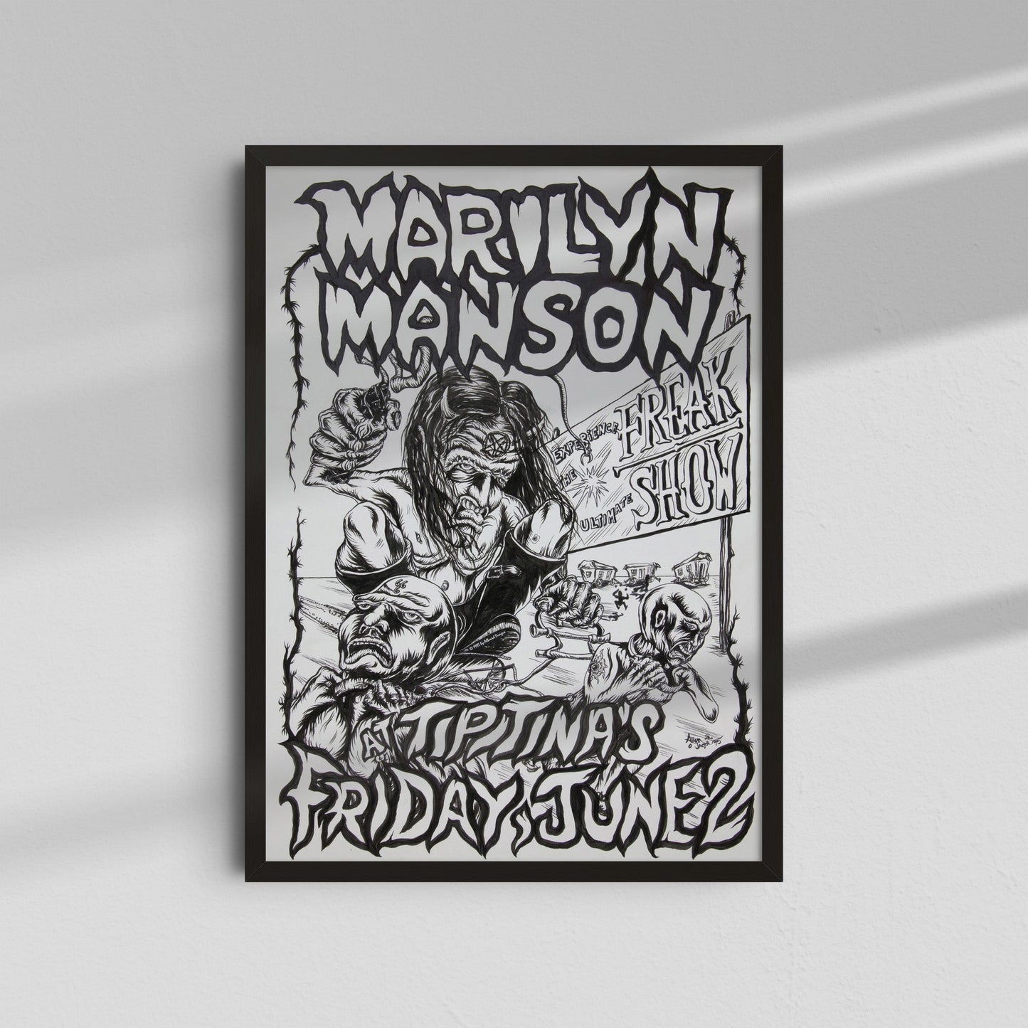Marilyn Manson - Black and White Poster