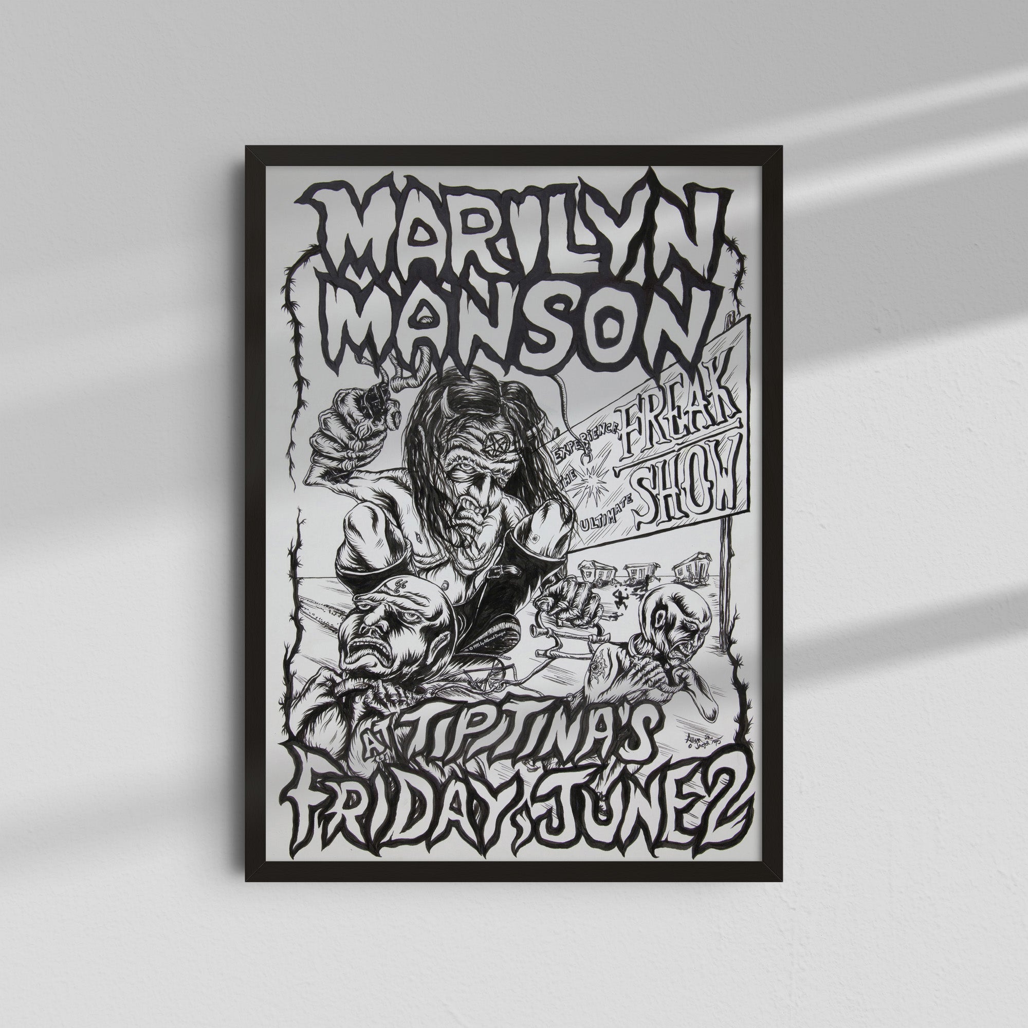 Marilyn Manson - Black and White Poster