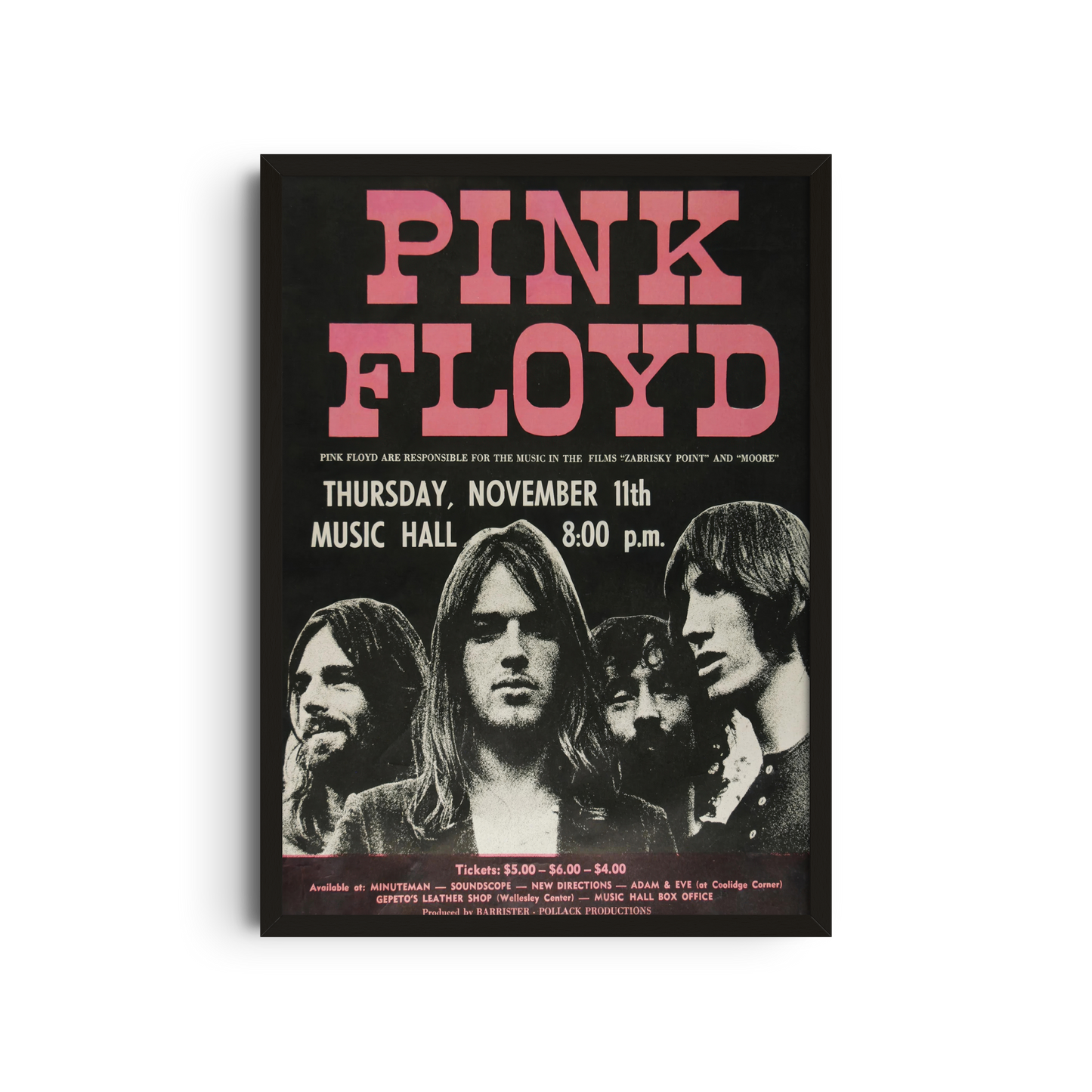 Pink Floyd – Classic Black and White Poster