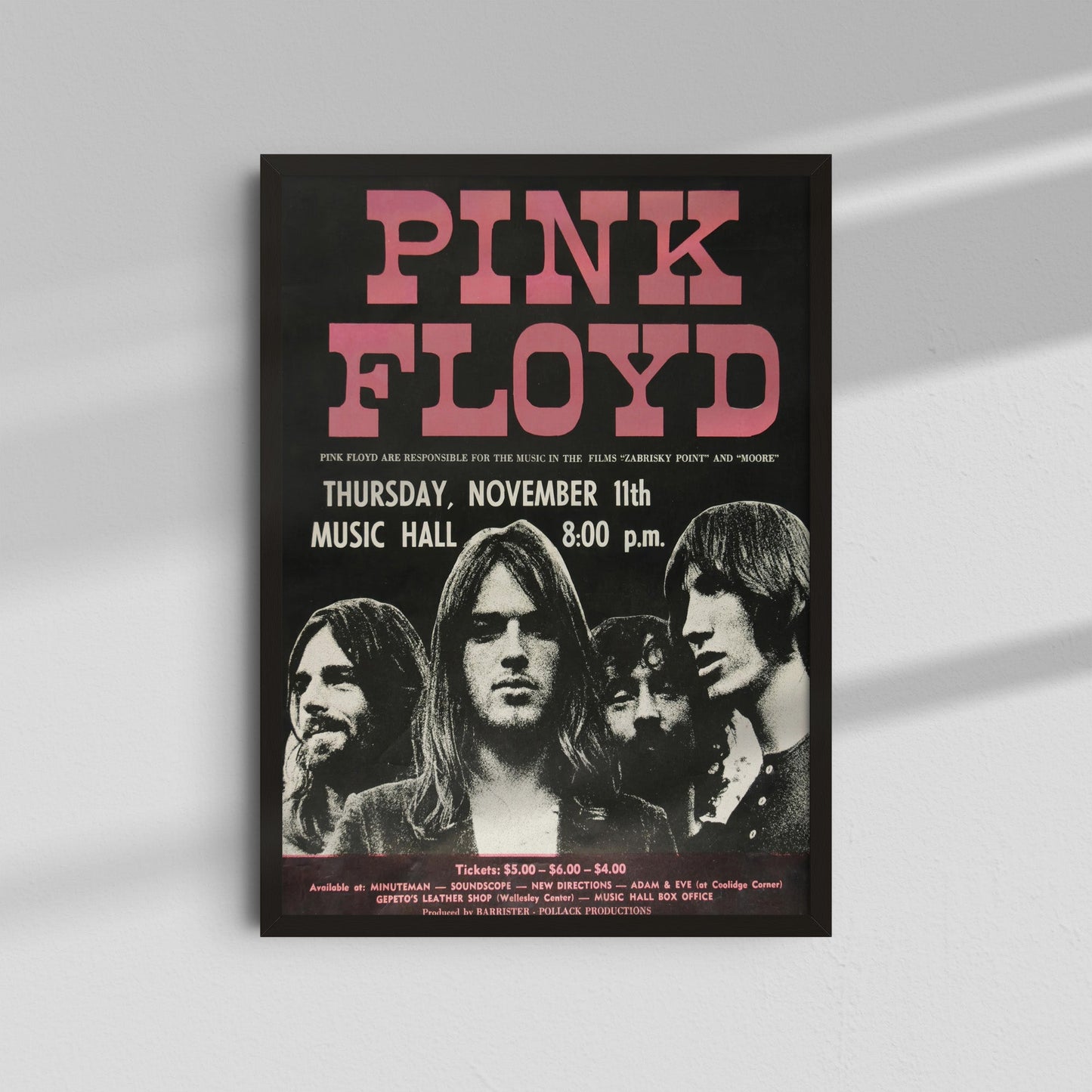 Pink Floyd – Classic Black and White Poster